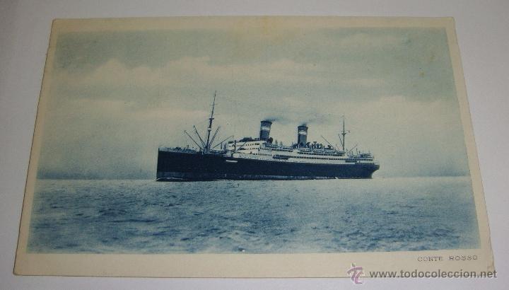Postales: Antigua Postal. Lloyd Sabaudo. Conte Rosso. - Foto 1