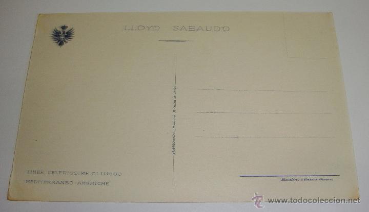 Postales: Antigua Postal. Lloyd Sabaudo. Conte Rosso. - Foto 2