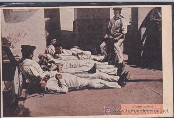Postales: POSTAL MARITIMA LA SIESTA A BORDO - Foto 1