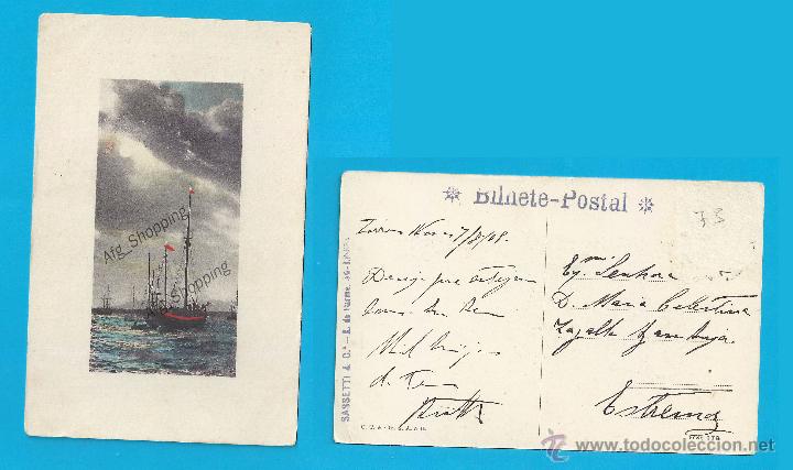 Postales: ESCENA MARINERA - Old postcard 1908 - Foto 1