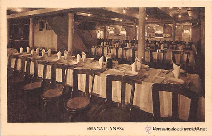 Postales: MAGALLANES.- COMEDOR DE TERCERA CLASE - Foto 1