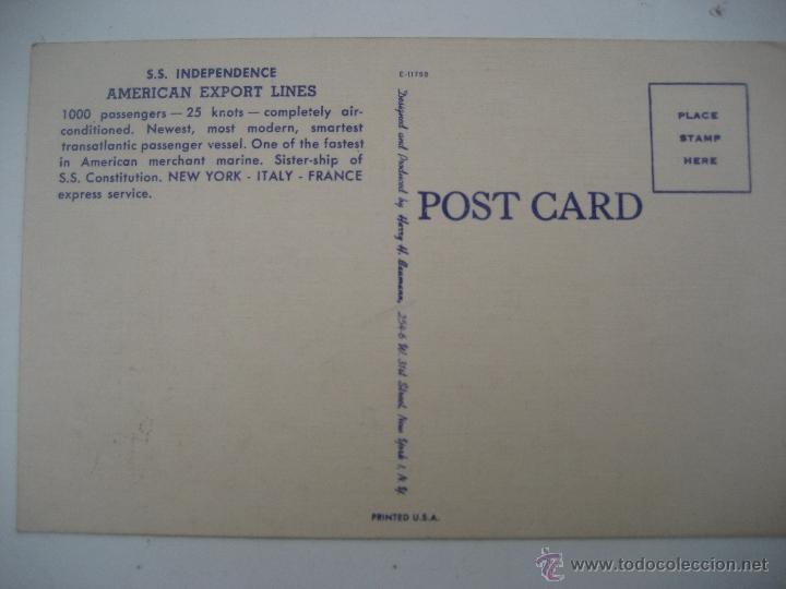 Postales: S.S. Independence. America Export Lines. Postal sin circular - Foto 2