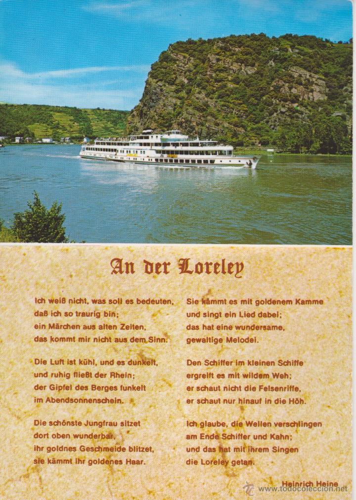 Postales: ALEMANIA. LORELEY. BARCO - Foto 1