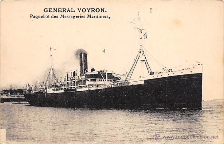 Postales: GENERAL VOYRON.- PAQUEBOT DES MESSAGERIES MARITIMES - Foto 1
