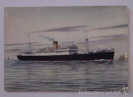 Postales: TRES POSTALES BUQUES TRANSATLANTICOS DE THE HELLENIC MEDITERRANEAN LINES - Foto 2