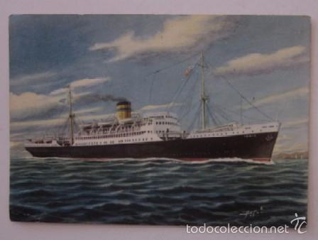 Postales: TRES POSTALES BUQUES TRANSATLANTICOS DE THE HELLENIC MEDITERRANEAN LINES - Foto 4