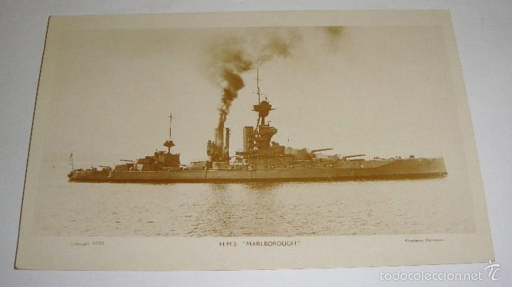 Postales: H.M.S. MARLBOROUGH. Abrahams. Devonport - Foto 1