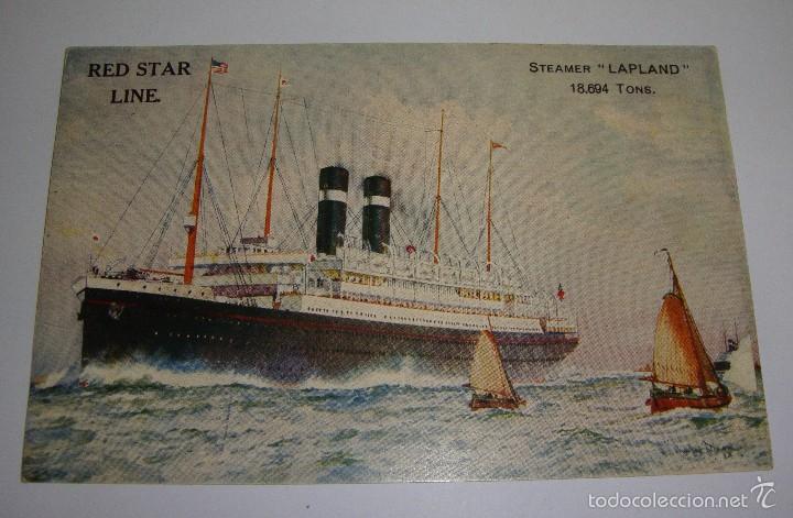 Postales: Red Star Line. Steamer LAPLAND (18694 tons) - Foto 1