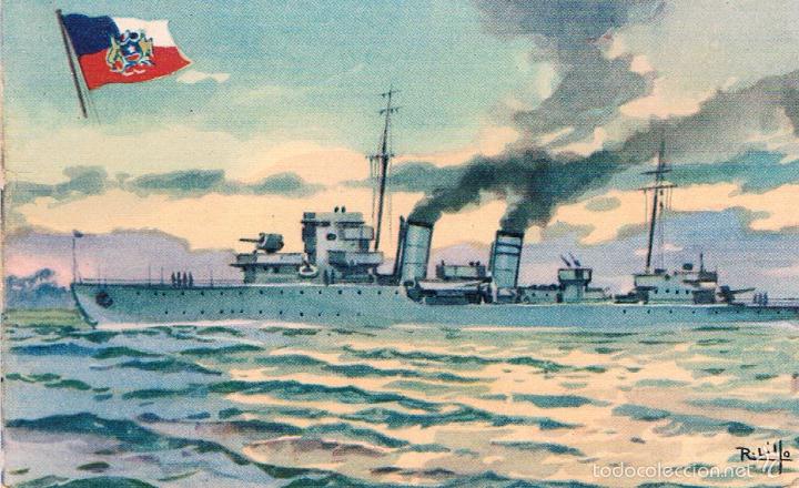 Postales: MARINA DE GUERRA CHILE. DESTROYER SERRANO. - Foto 1