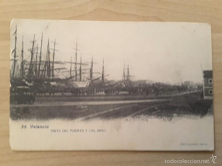 Postales: POSTAL VALENCIA - VISTA DEL PUERTO Y DEL GRAO - Foto 1