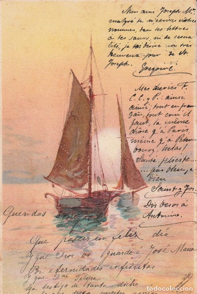 Postales: N&ordm; 21069 POSTAL BARCO SIN DIVIDIR - Foto 1