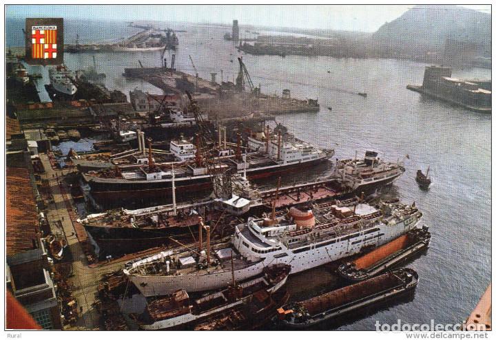 Postales: BARCOS PUERTO BARCELONA - Foto 1