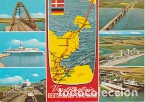Postales: PUENTE ALEMANIA DINAMARCA . BARCOS - Foto 1