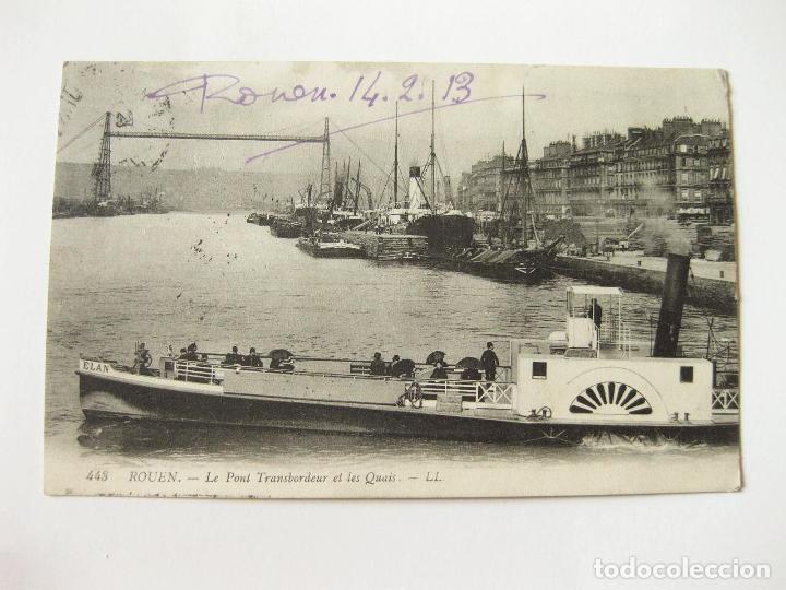 Postales: ANTIGUA POSTAL DE LOS BARCOS EN ROUEN. FRANCIA - Foto 1