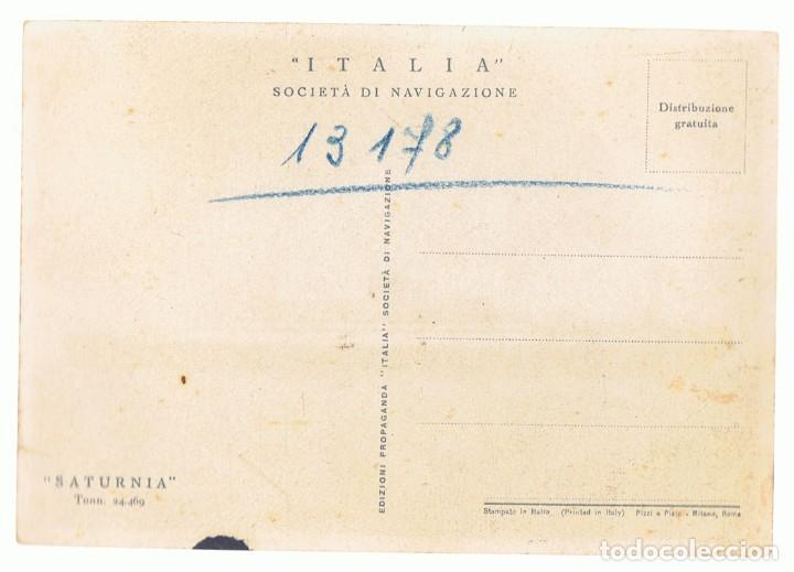 Postales: POSTAL BUQUE ITALIANO SATURNIA - Foto 2