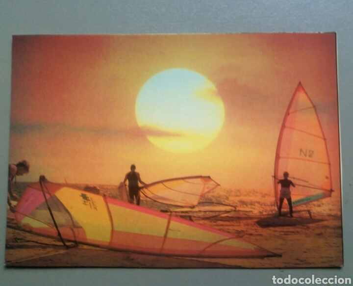 Postales: Postal barcos costa brava windsurf a&ntilde;o 1990 - Foto 1