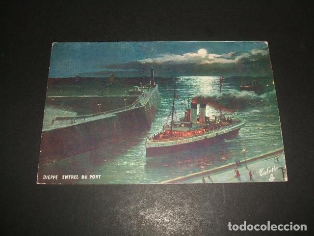 Postales: DIEPPE ENTRADA DEL PUERTO BARCO - Foto 1