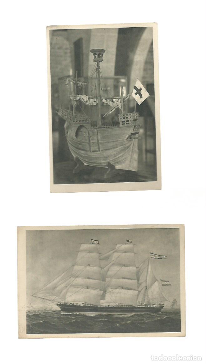 Postales: 2 postales barcos Museo Mar&iacute;timo Barcelona - Foto 1