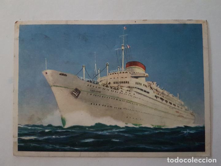 Postales: MOTONAVE GIULIO CESARE POSTAL A&Ntilde;OS 50 - Foto 1
