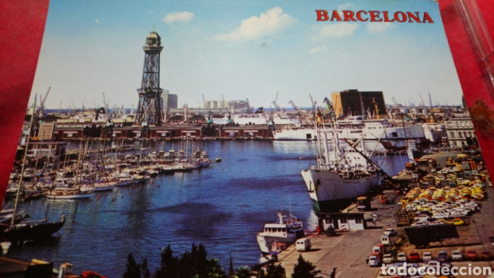 Postales: Postal Barcelona Puerto. Escrita. Colecci&oacute;n perla - Foto 1
