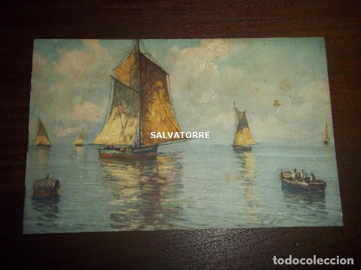 Postales: POSTAL STZF. SUIZA. BARCOS EN EL MAR. - Foto 1