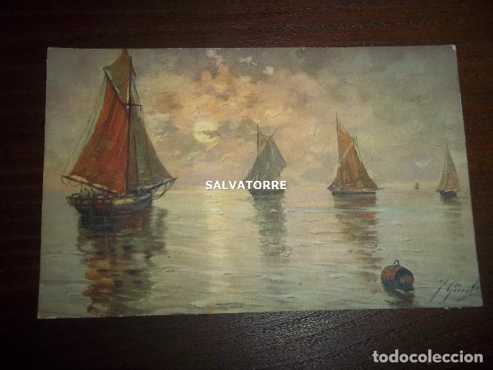 Postales: POSTAL STZF. SUIZA. BARCOS EN EL MAR. - Foto 1