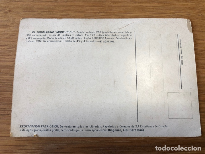 Postales: Postal submarino monturiol - Foto 2