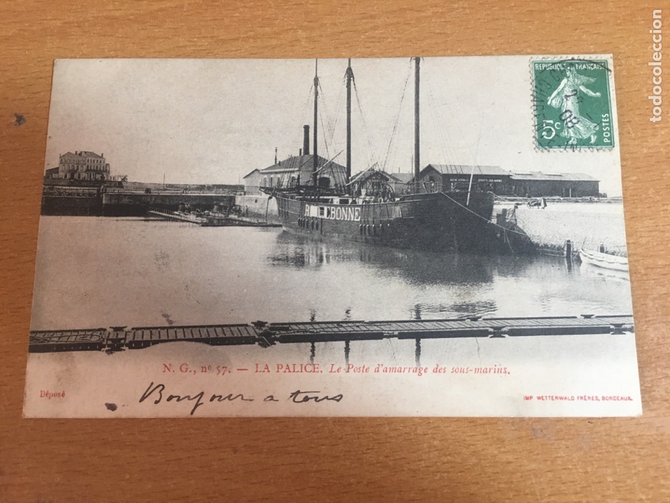 Postales: Postal de barco en puerto - Foto 1