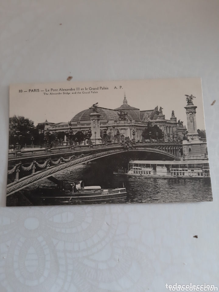 Postales: Paris Barcos Puente Alexandre - Foto 1