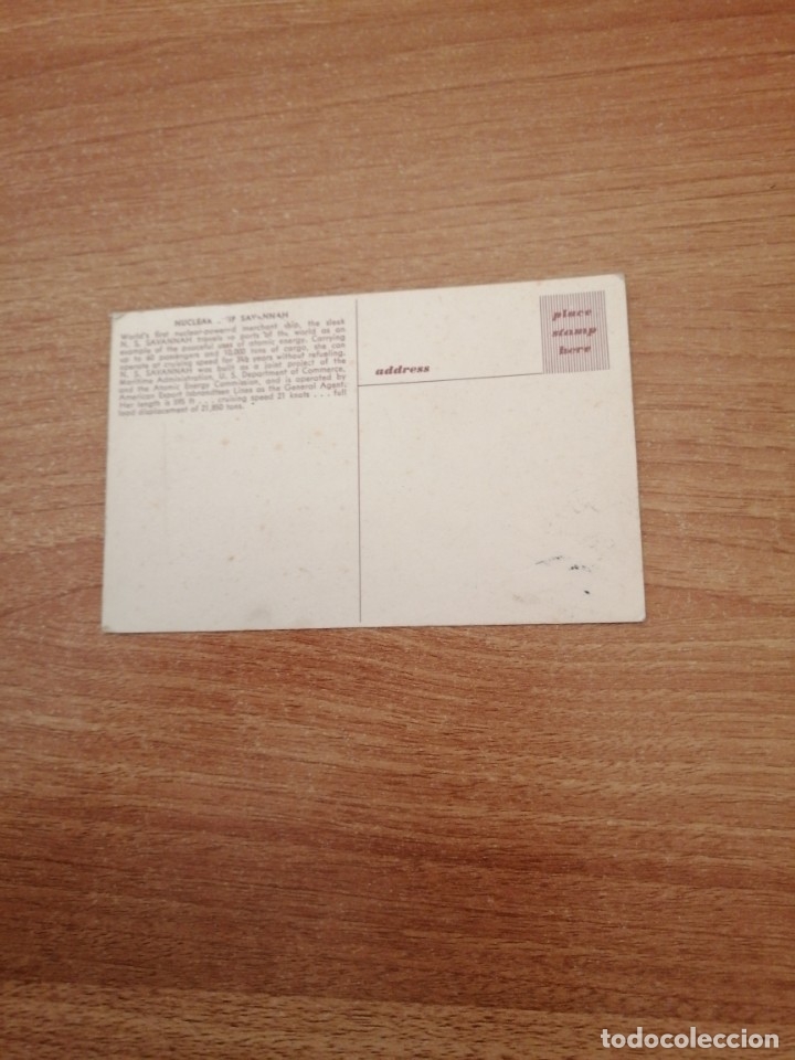 Postales: POSTAL NUCLEAR SHIP SAVANNAH  SIN CIRCULAR - Foto 2