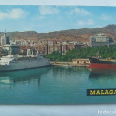 Postales: POSTAL DE MALAGA, PUERTO CON EL TRANSBORDADOR MALAGA - MELILLA. AÑOS 60. BARCO