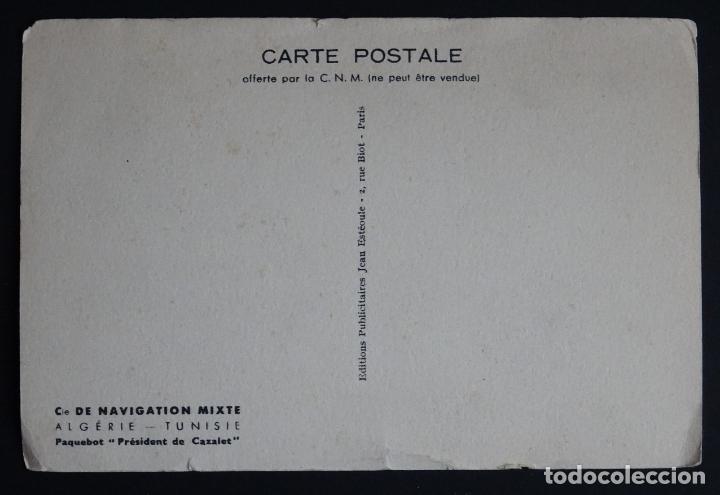 Postales: antigua postal de la compañía Navigation MIxte. Paquebot President de Cazalet - Foto 2 - 184793316
