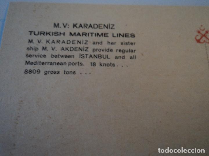 Postales: turkish maritime lines m. v. karadeniz - Foto 2