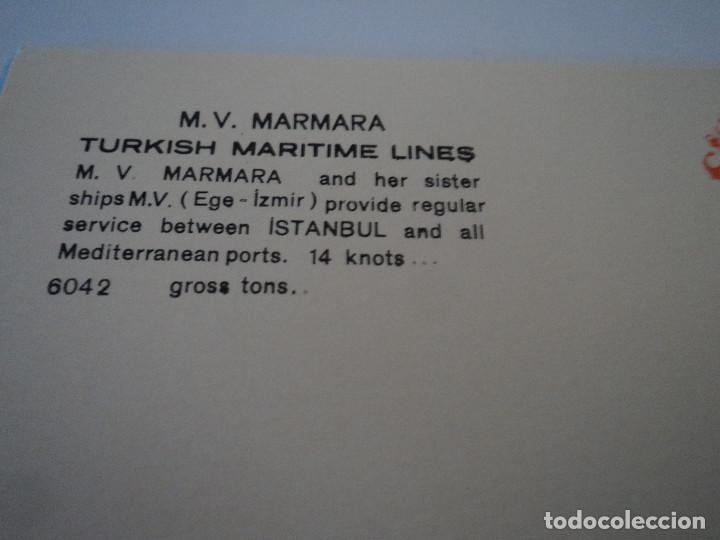 Postales: turkish maritime lines m. v. marmara - Foto 2