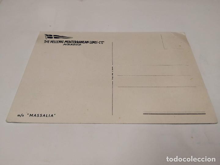 Postales: POSTAL M.S. MASSALIA - THE HELLENIC MEDITERRANEAN LINES - Foto 2