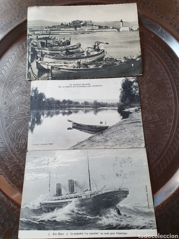 Postales: 3 postales barcos 1900 - Foto 1
