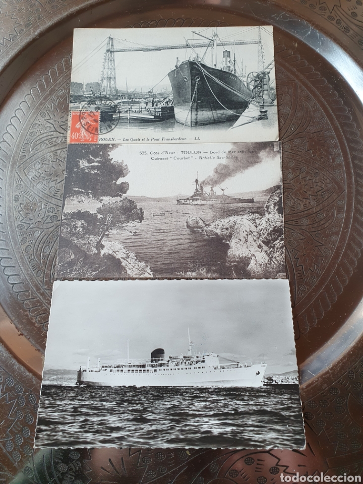Postales: 3 postales barcos 1900 - Foto 1