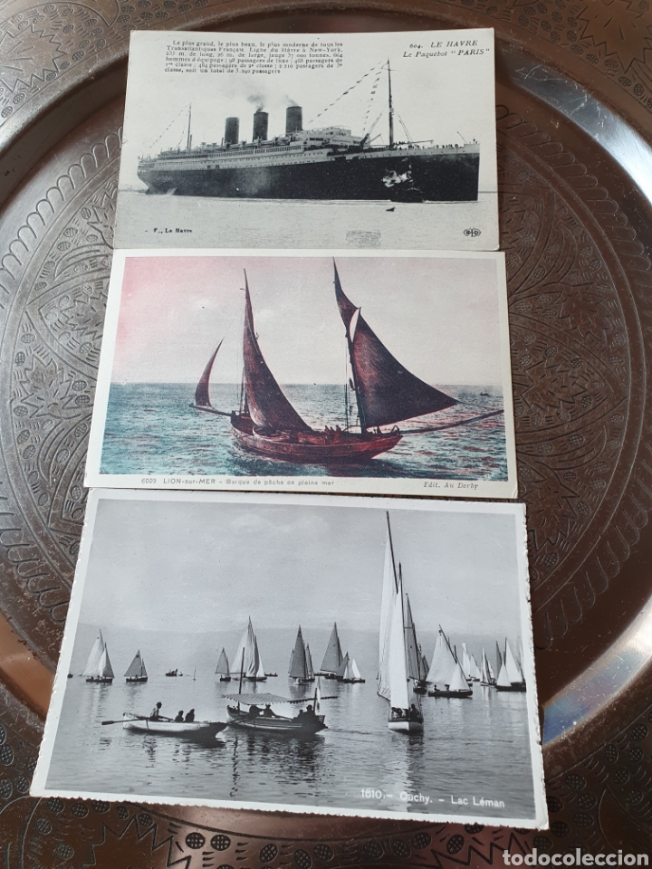 Postales: 3 postales barcos 1900