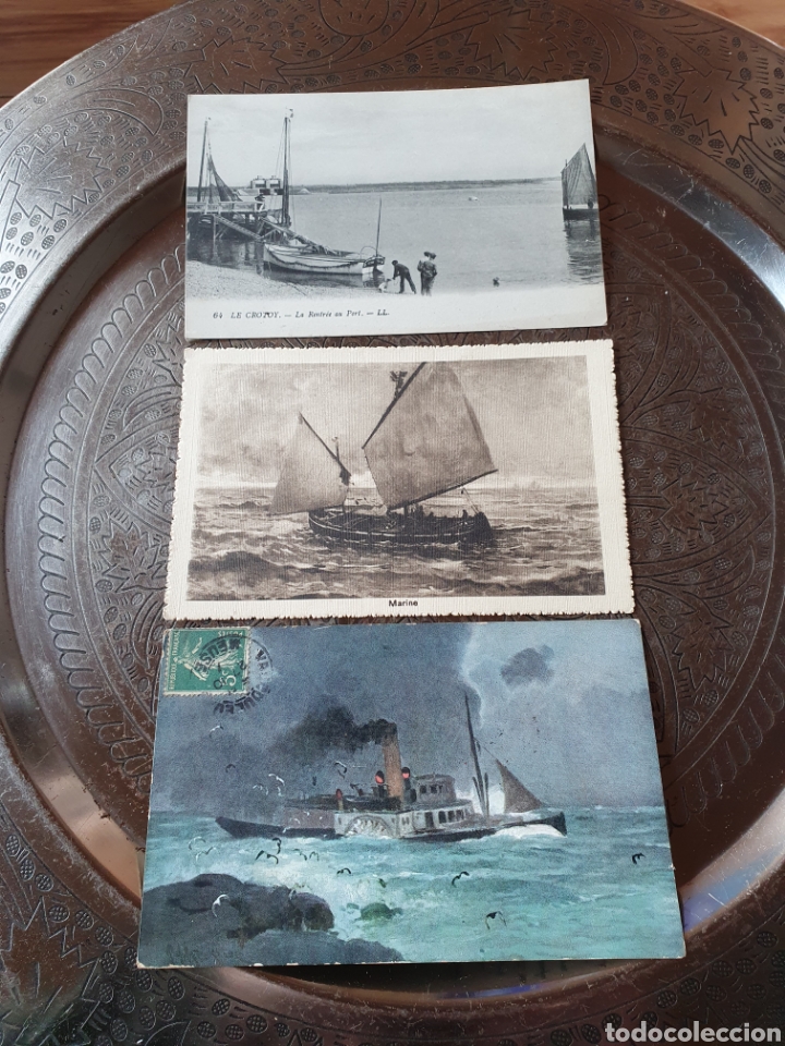 Postales: 3 postales barcos 1900 - Foto 1