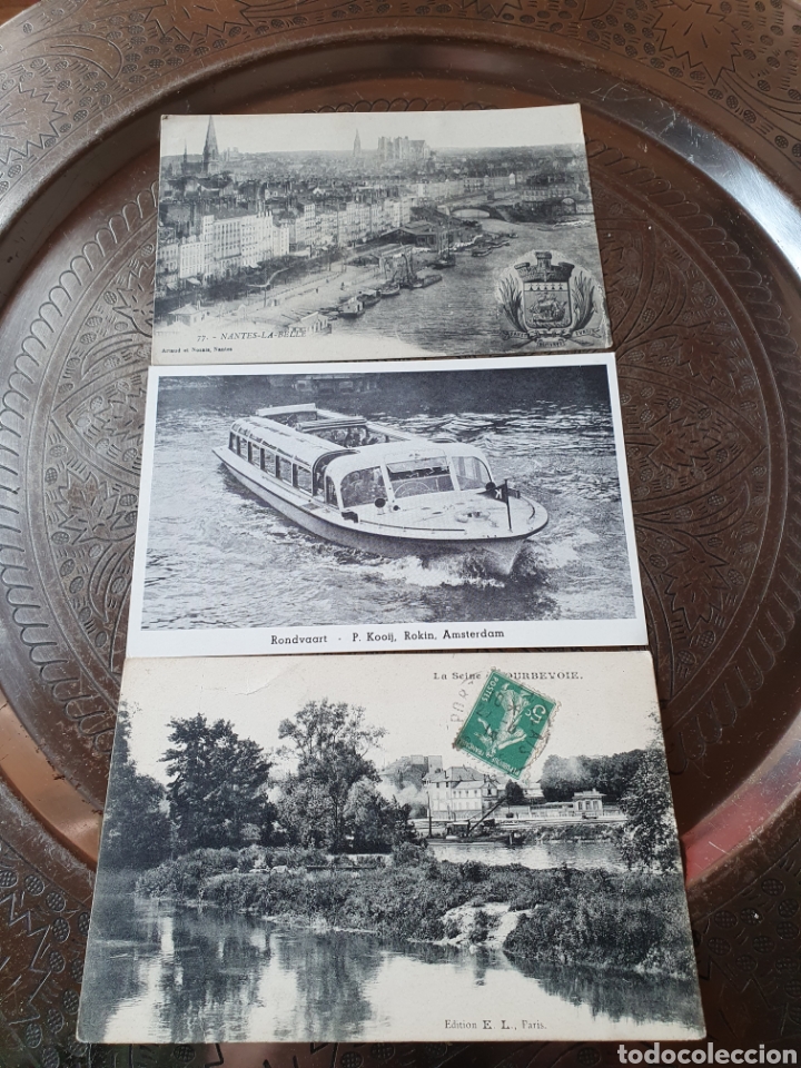 Postales: 3 postales barcos 1900 - Foto 1