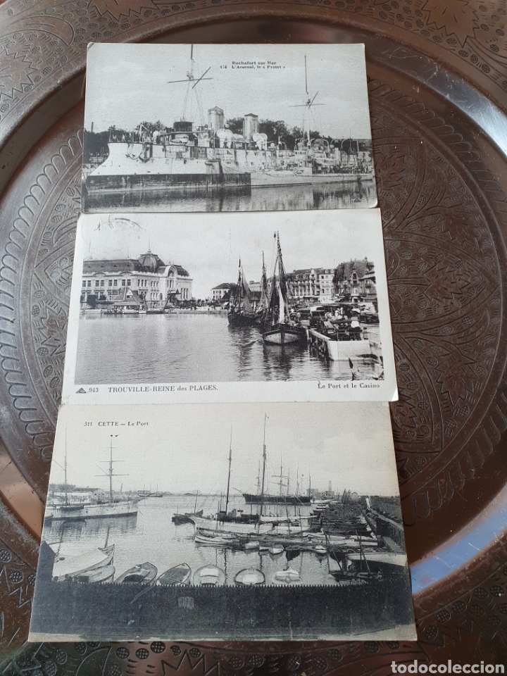Postales: 3 postales barcos 1900 - Foto 1