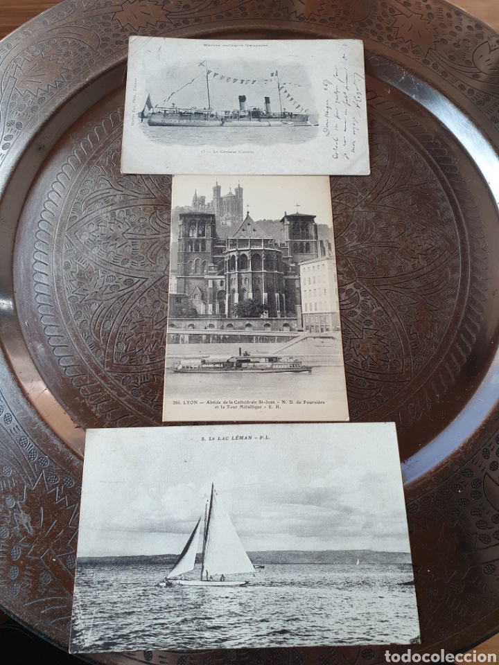 Postales: 3 postales barcos 1900 - Foto 1