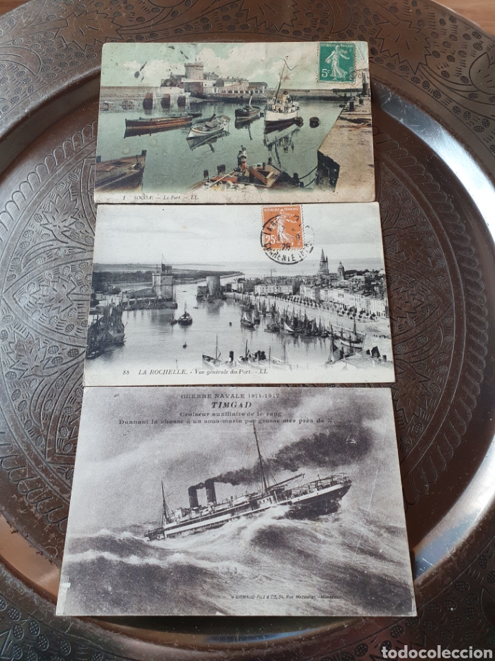 Postales: 3 postales barcos 1900 - Foto 1