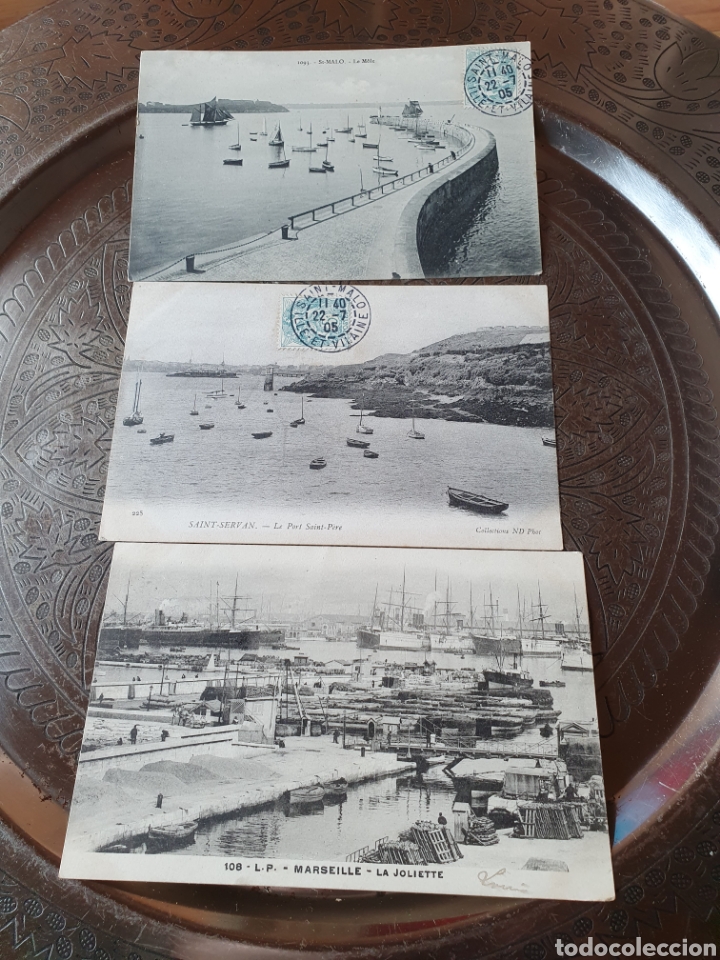 Postales: 3 postales barcos 1900 - Foto 1