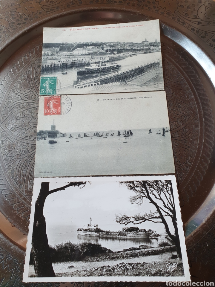 Postales: 3 postales barcos 1900 - Foto 1