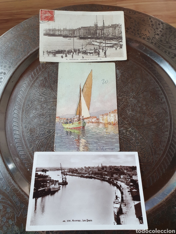 Postales: 3 postales barcos 1900 - Foto 1