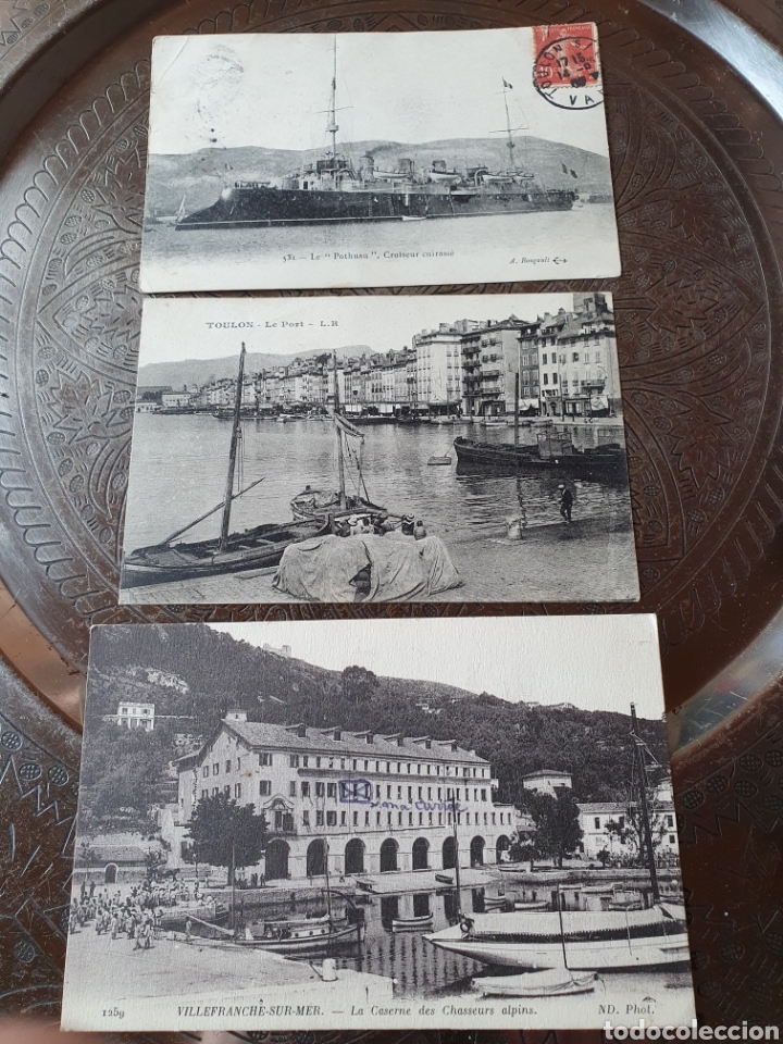 Postales: 3 postales barcos 1900 - Foto 1