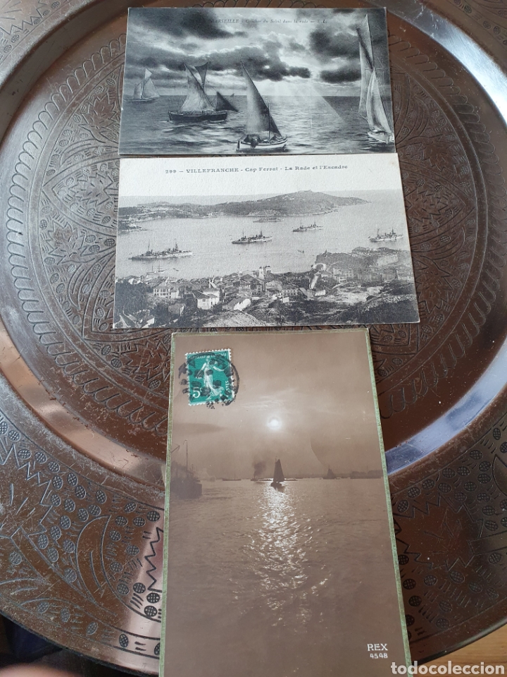 Postales: 3 postales barcos 1900 - Foto 1