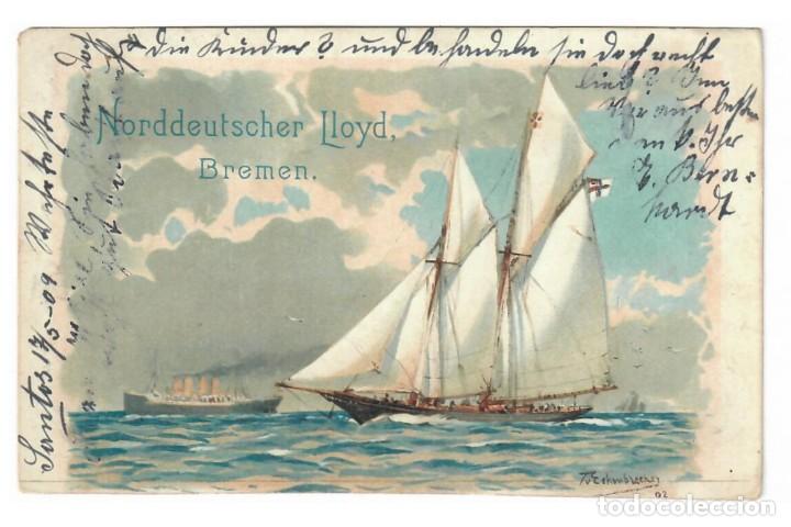 Postales: NORDDEUTSCHER LLOYD &diams; BREMEN &diams; 1909 - Foto 1