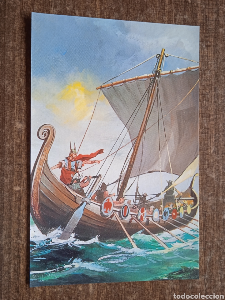 Postales: Postal dibujo barco antiguo. Sin circular. - Foto 1